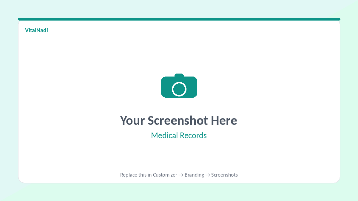 VitalNadi Medical Records — lab reports, prescriptions, vaccinations organized by type